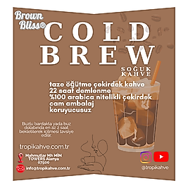 BrownBliss® Cold Brew Cam Şişe %100 Arabica