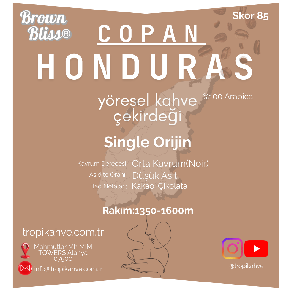 BrownBliss ® Honduras Yöresel Çekirdek Kahve