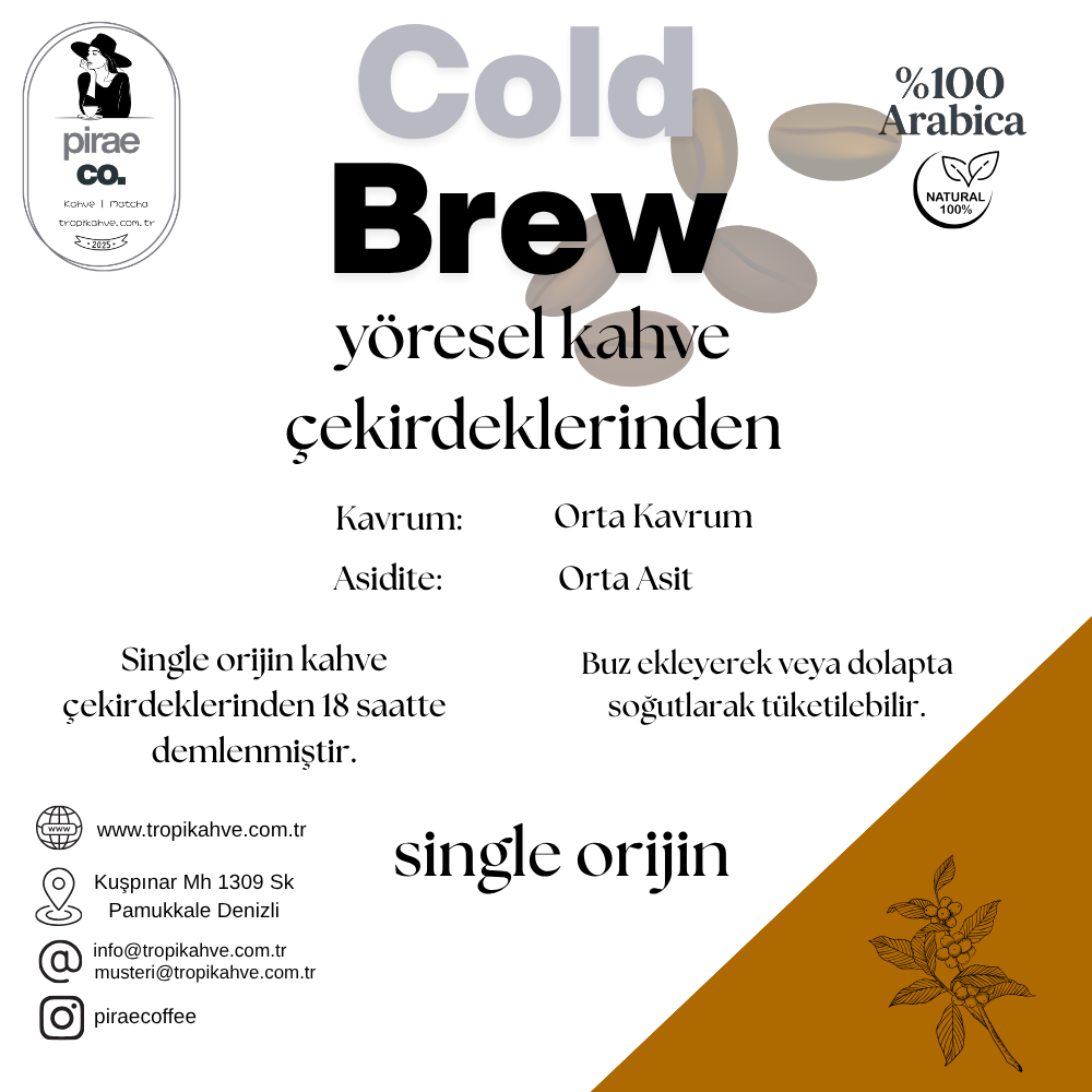 Pirae CO. ®️ |  Cold Brew Cam Şişe %100 Arabica