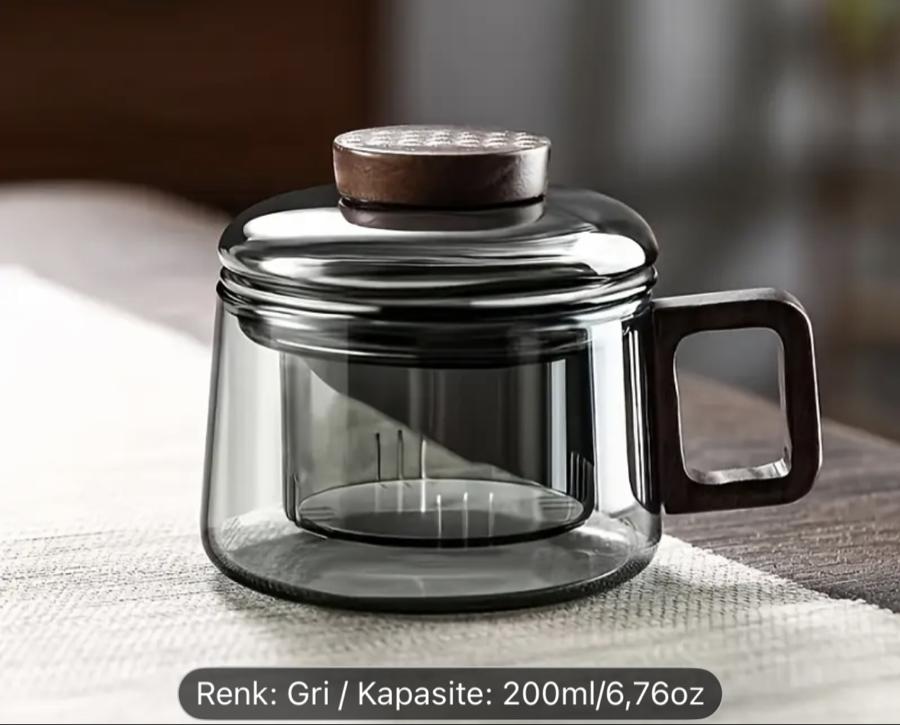 Kişisel Süzgeçli Cam Demlik 200ml