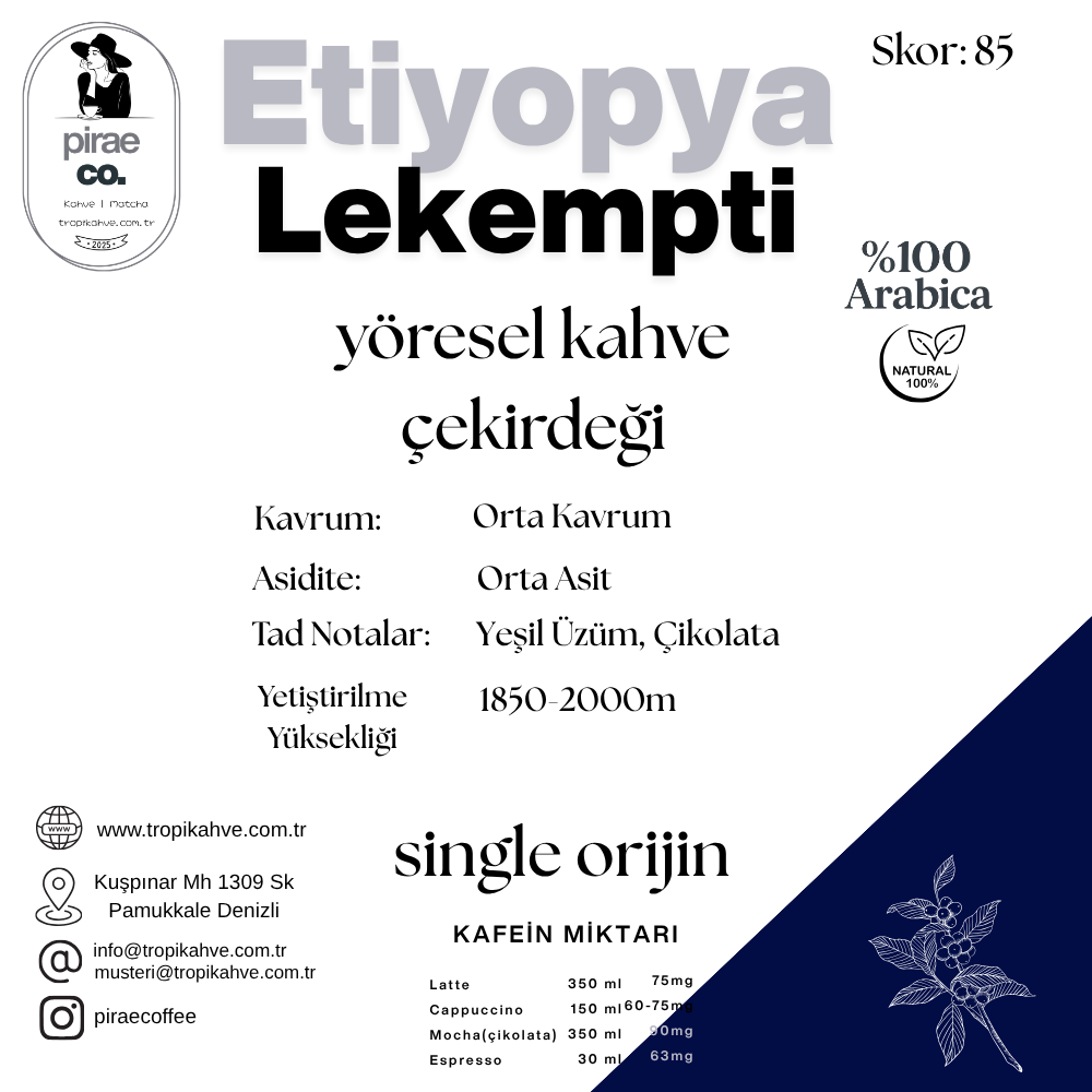 Pirae CO. ®️ | Etiyopya Lekempti Çekirdek Kahve