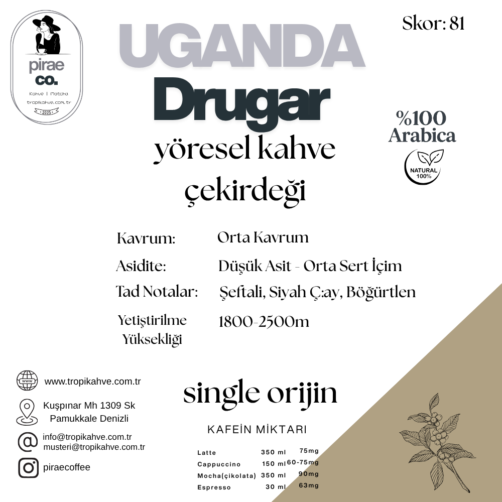 Pirae CO. ®️ | Uganda Drugar Çekirdek Kahve