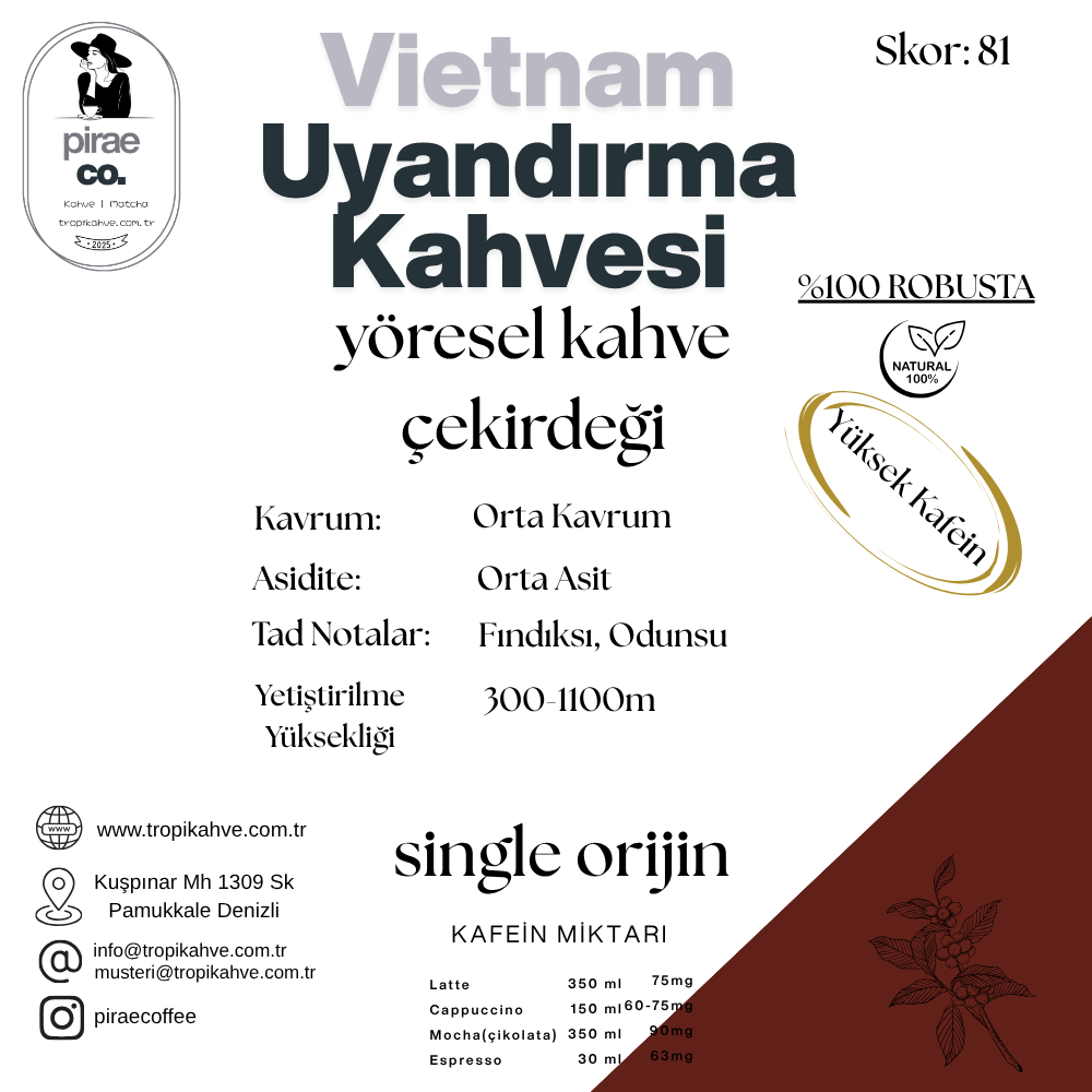 Pirae®️ Robusta Çekirdek